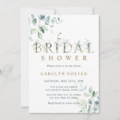 Eucalyptus Botanische Letter Goud Vrijgezellenfees Kaart (Voorkant)