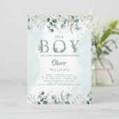 Eucalyptus botanische letter Het is een jongen Bab Kaart (Staand voorkant)