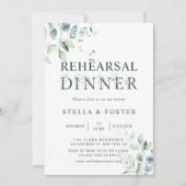 Eucalyptus Botanische Letter Rehearings Dinner Kaart (Voorkant)