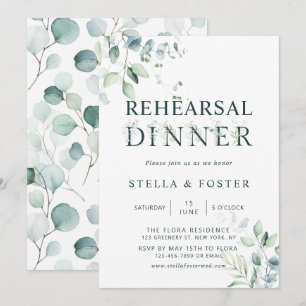 Eucalyptus Botanische Letter Rehearings Dinner Kaart