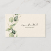 Eucalyptus Botanische minimalistische Script-artie Visitekaartje (Voorkant)