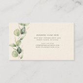 Eucalyptus Botanische minimalistische Script-artie Visitekaartje (Achterkant)
