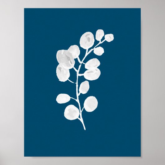 Eucalyptus Botanische Plant Waterverf Schilderen Poster (Voorkant)