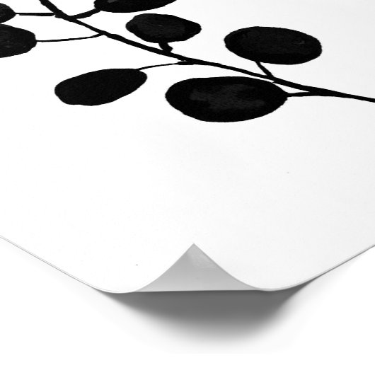 Eucalyptus Botanische Plant Waterverf Schilderen Poster (Hoek)