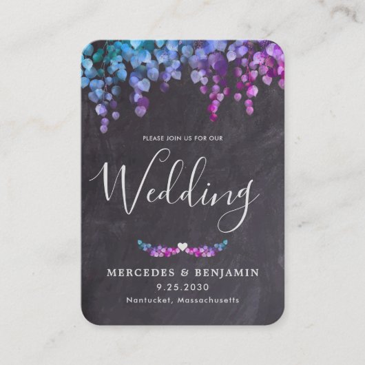 Eucalyptus Botanische QR-code Slate Weddenschap Ui Visitekaartje (Voorkant)