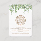 Eucalyptus Botanische QR Code Weddenschap Visitekaartje (Achterkant)