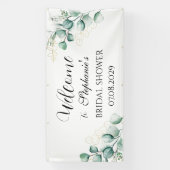 Eucalyptus Botanische Rustieke Bruiloft Feest Spandoek (Verticaal)