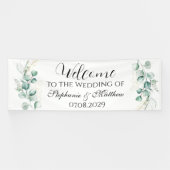 Eucalyptus botanische rustieke bruiloft spandoek (Horizontaal)