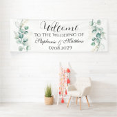 Eucalyptus botanische rustieke bruiloft spandoek (Insitu)