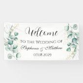 Eucalyptus botanische rustieke bruiloft spandoek (Horizontaal)