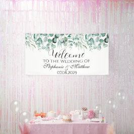 Eucalyptus botanische rustieke bruiloft spandoek