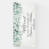 Eucalyptus botanische rustieke bruiloft spandoek (Verticaal)