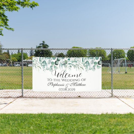 Eucalyptus botanische rustieke bruiloft spandoek (Insitu)