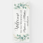 Eucalyptus botanische rustieke bruiloft spandoek (Verticaal)