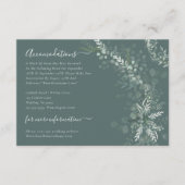 Eucalyptus Botanische sage bruiloft accommodatie Informatiekaartje (Voorkant)