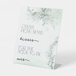 Eucalyptus Botanische Sage Green hoeveel Kissers Reclamebord Met Voetstuk