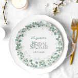 Eucalyptus Botanische Sage Green Vrijgezellenfeest Papieren Bordje<br><div class="desc">Dit ontwerp is een verbluffend kunstwerk dat de delicate schoonheid van eucalyptus botanicals in een sereen en kalmerend groen kleurenpalet weergeeft. De ingewikkelde penseelstreken en de subtiele schaduw van de waterverf creëer een natuurlijk en organisch gevoel, dat de kijker naar een kalmerende tuin brengt. De elegante eucalyptusbotanica creëer een gevoel...</div>