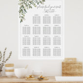 Eucalyptus Botanische Sage Green Weddenschap Poster (Keuken)