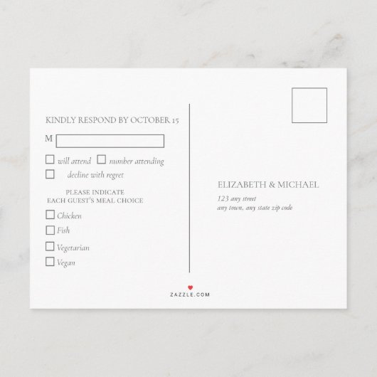 Eucalyptus Botanische Sage Green Wedding RSVP Uitz Uitnodiging Briefkaart (Achterkant)