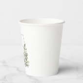 Eucalyptus Botanische Sage Green Weduwpapier Cups Papieren Bekers (Achterkant)