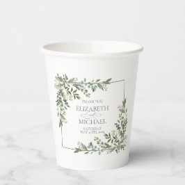 Eucalyptus Botanische Sage Green Weduwpapier Cups Papieren Bekers