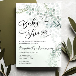 Eucalyptus Botanische Salie Groen Baby shower Kaart