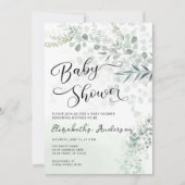 Eucalyptus Botanische Salie Groen Baby shower Kaart (Voorkant)
