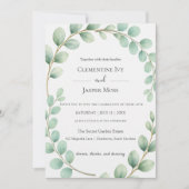 Eucalyptus Botanische Salie Groene Boho Trouwdag Kaart (Voorkant)