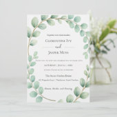 Eucalyptus Botanische Salie Groene Boho Trouwdag Kaart (Staand voorkant)