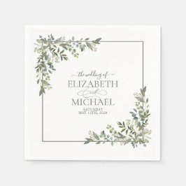 Eucalyptus Botanische Salie Groene Bruiloft Servet