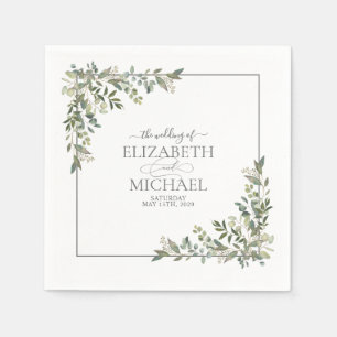 Eucalyptus Botanische Salie Groene Bruiloft Servet