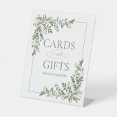 Eucalyptus Botanische Salie Groene Huwelijkscadeau Reclamebord Met Voetstuk (Voorkant)