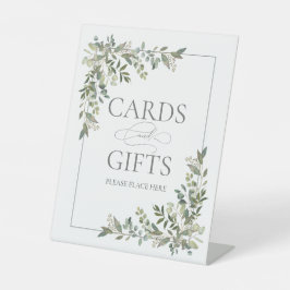 Eucalyptus Botanische Salie Groene Huwelijkscadeau Reclamebord Met Voetstuk