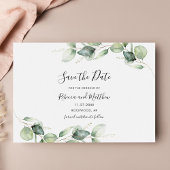 Eucalyptus Botanische Script Minimalist Save The Date