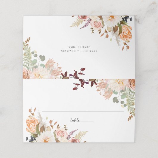 Eucalyptus botanische scriptwedloop plaatskaartje (Buitenkant ongevouwen)