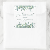 Eucalyptus Botanische Spread Love Not Germs Weddin Vierkante Sticker (Tas)
