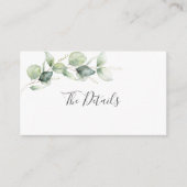 Eucalyptus Botanische Trouwdetails Informatiekaartje (Voorkant)