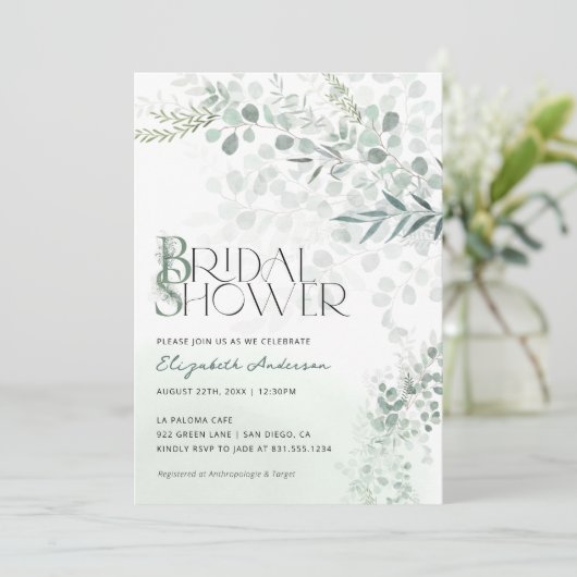 Eucalyptus Botanische Vrijgezellenfeest QR-code Kaart (Staand voorkant)