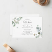 Eucalyptus Botanische Vrijgezellenfeest voor het v Notitiekaartje (Voorkant / Achterkant in situ)