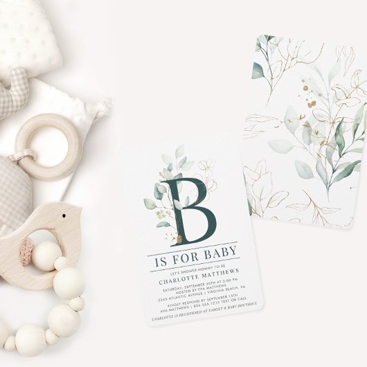 Eucalyptus Botanische Waterverf Baby shower Kaart