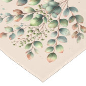 Eucalyptus botanische waterverf crème gekleurd korte tafelloper (Hoek)