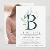 Eucalyptus Botanische Waterverf Foto Baby shower Kaart (Voorkant / Achterkant)