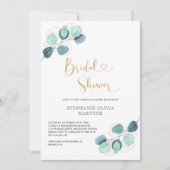 Eucalyptus Botanische Waterverf Goud Vrijgezellenf Kaart (Voorkant)