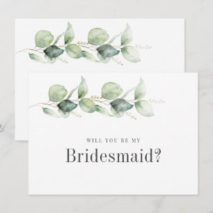 Eucalyptus Botanische Wees Mijn Bruidsmeisje Kaart