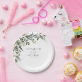 Eucalyptus Botanische Wijze Groene Bruiloft Papier Papieren Bordje (Feest)