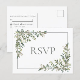 Eucalyptus Botanische Wijze Groene Bruiloft RSVP Uitnodiging Briefkaart