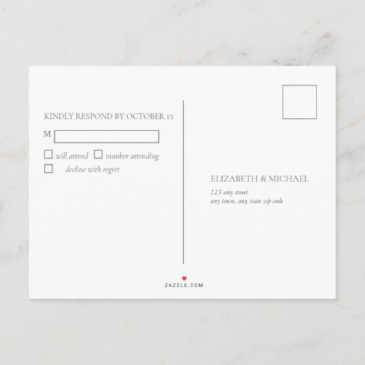 Eucalyptus Botanische Wijze Groene Bruiloft RSVP Uitnodiging Briefkaart (Achterkant)