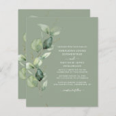 Eucalyptus Botanische Wijze Groene Bruiloft Uitnod (Voorkant / Achterkant)