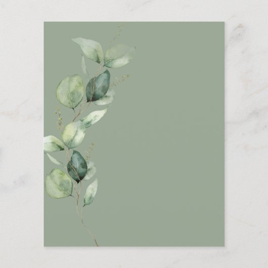 Eucalyptus Botanische Wijze Groene Bruiloft Uitnod (Achterkant)