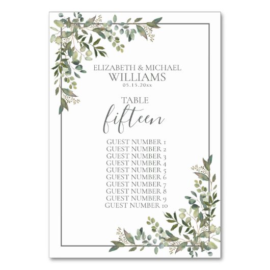 Eucalyptus Botanische Wijze Groene Gastnamen Kaart (Voorkant)